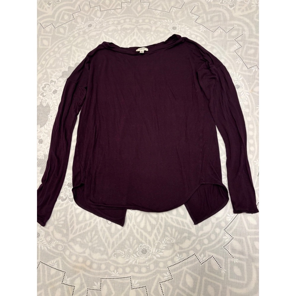 Wilfred Aritzia Deep Purple Cross Open Back Long Sleeve Top T-Shirt‎ Tee Size XS